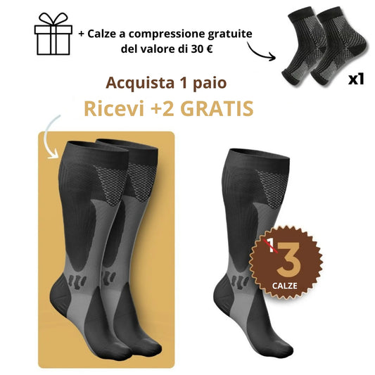 Purellys - calze a compressione per gambe e piedi senza dolore